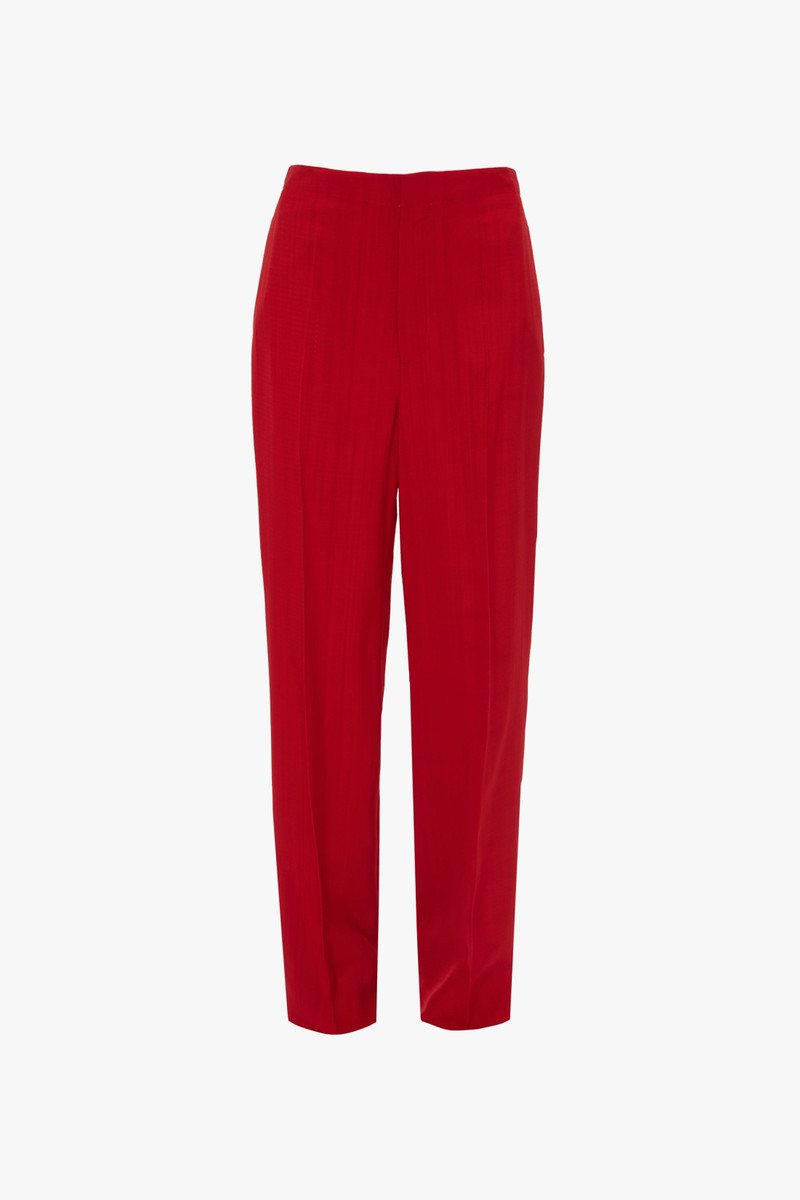 Tapered Leg Trouser In Carmine - 1
