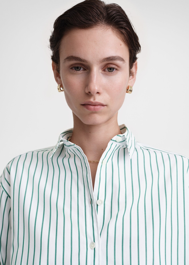Signature cotton shirt white/green 5