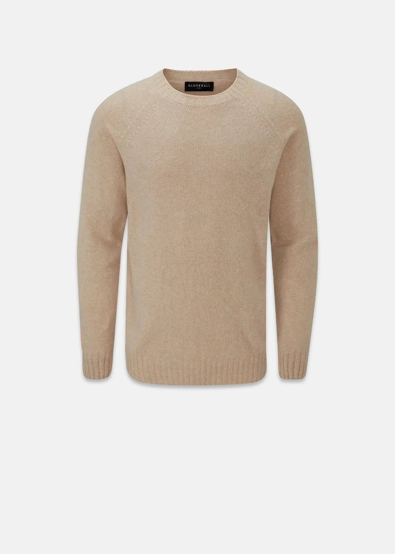 Men's Henley Lambswool Jumper Oatmeal 1