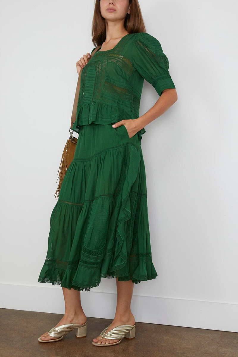 Sea Franca Lace Midi Skirt in Green outlook