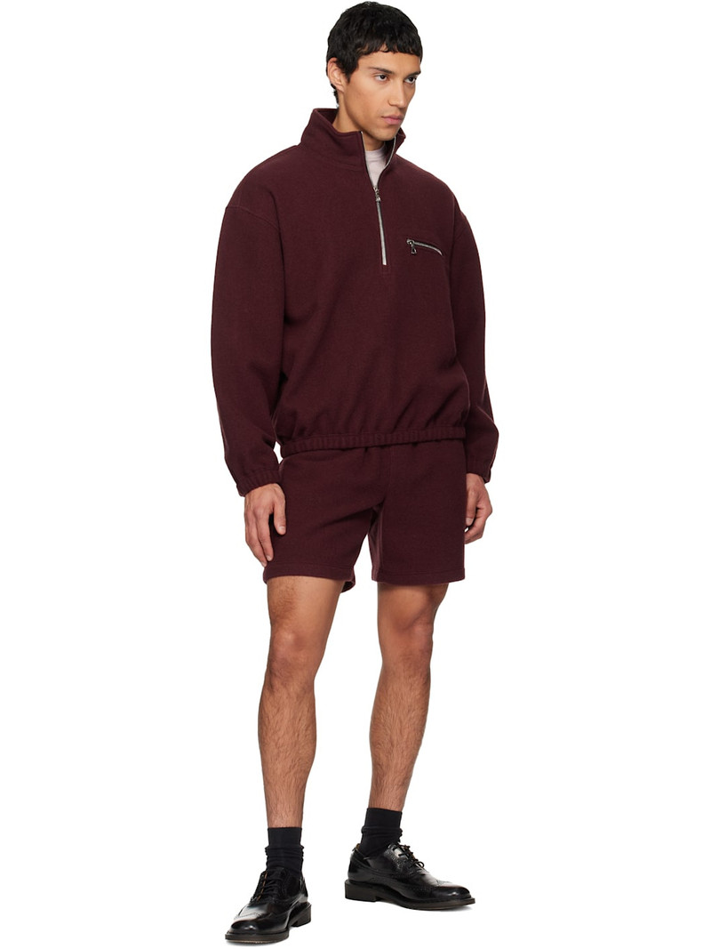 RIER SSENSE Exclusive Burgundy Fleece Jacket outlook