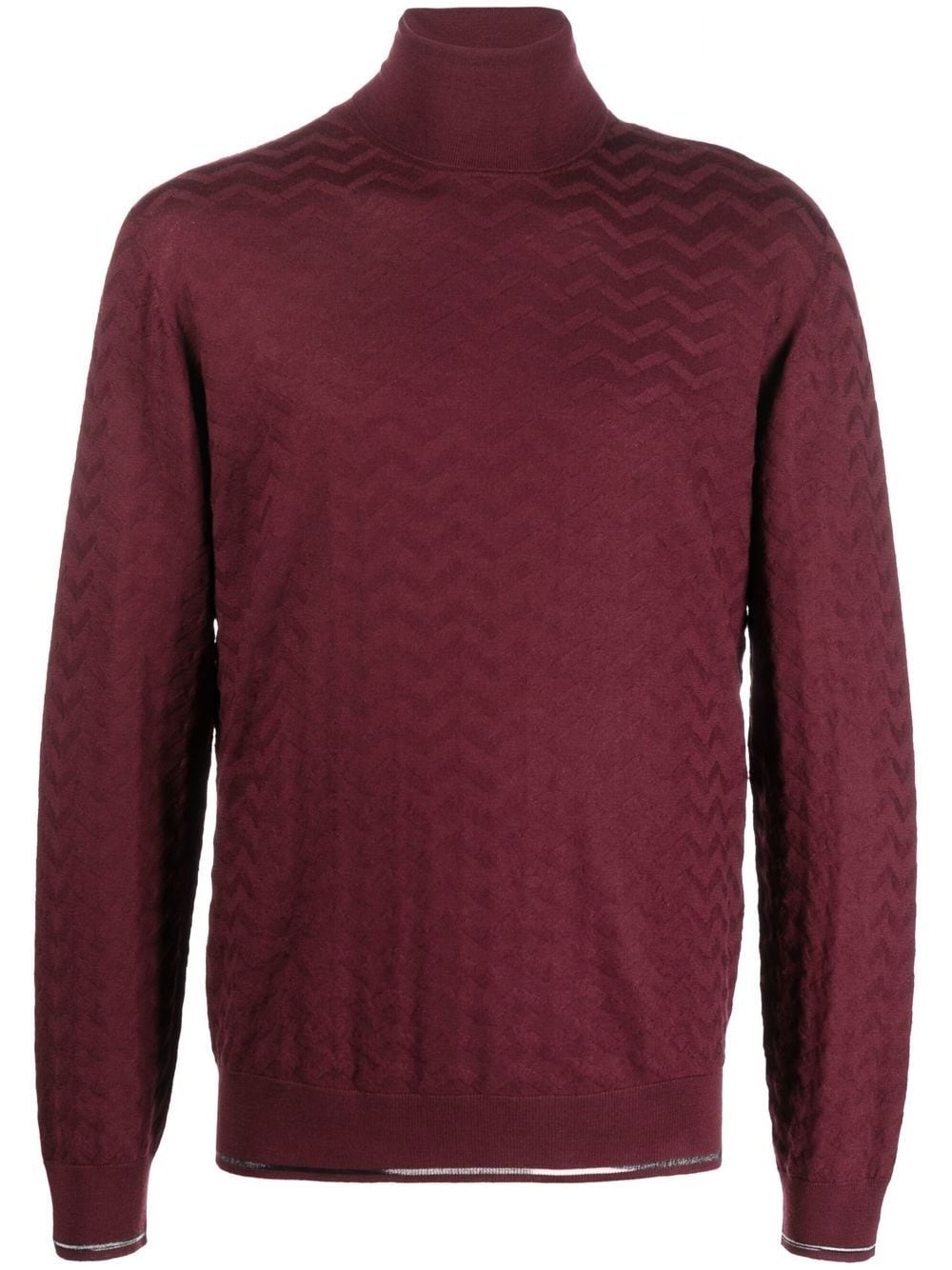 zig-zag roll neck wool jumper - 1