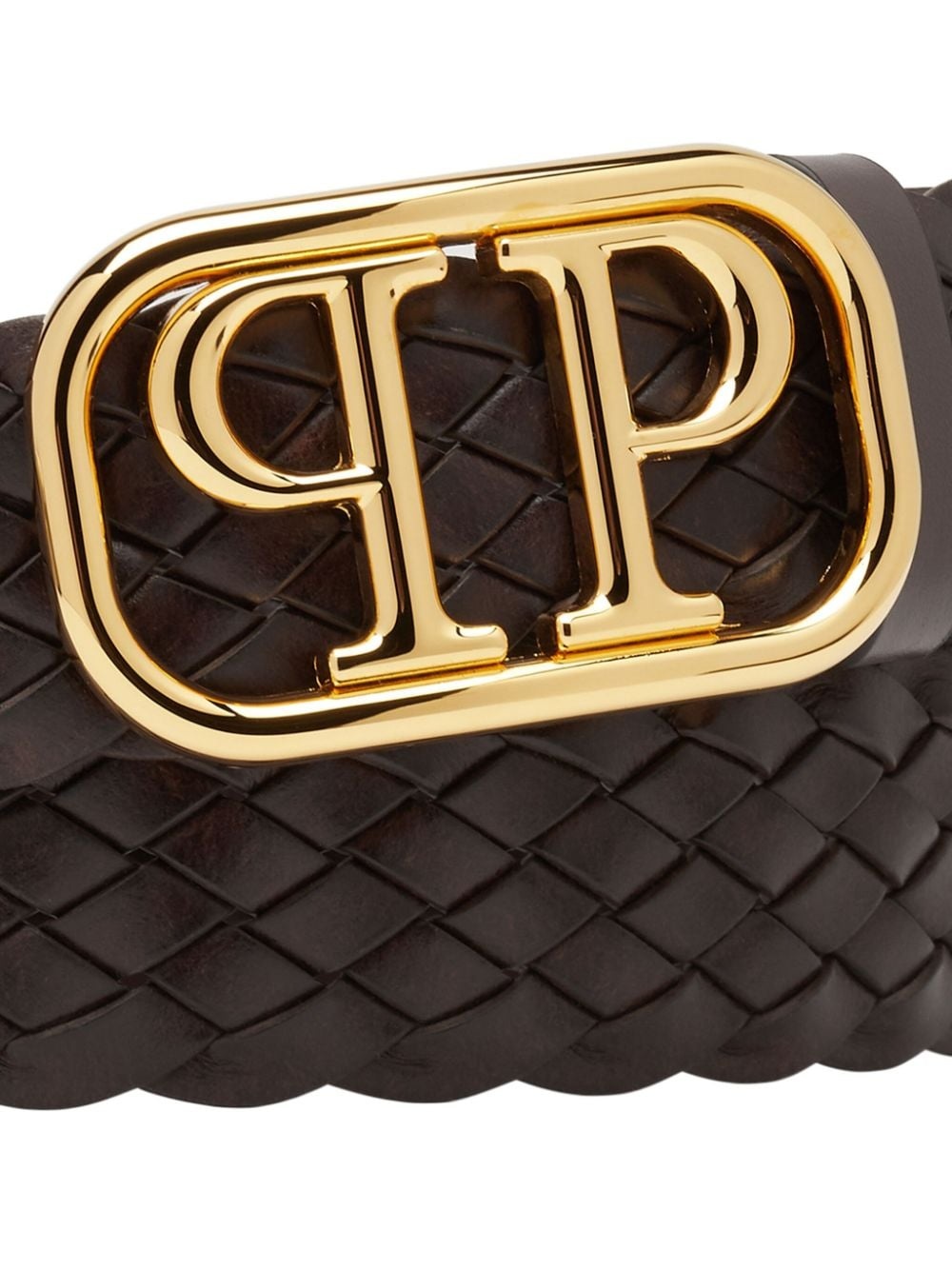 logo buckle leather belt - 3