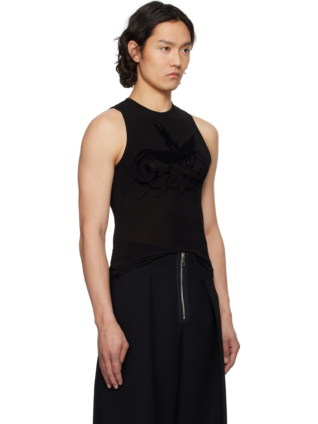 Black Flock Tattoo Tank Top - 2