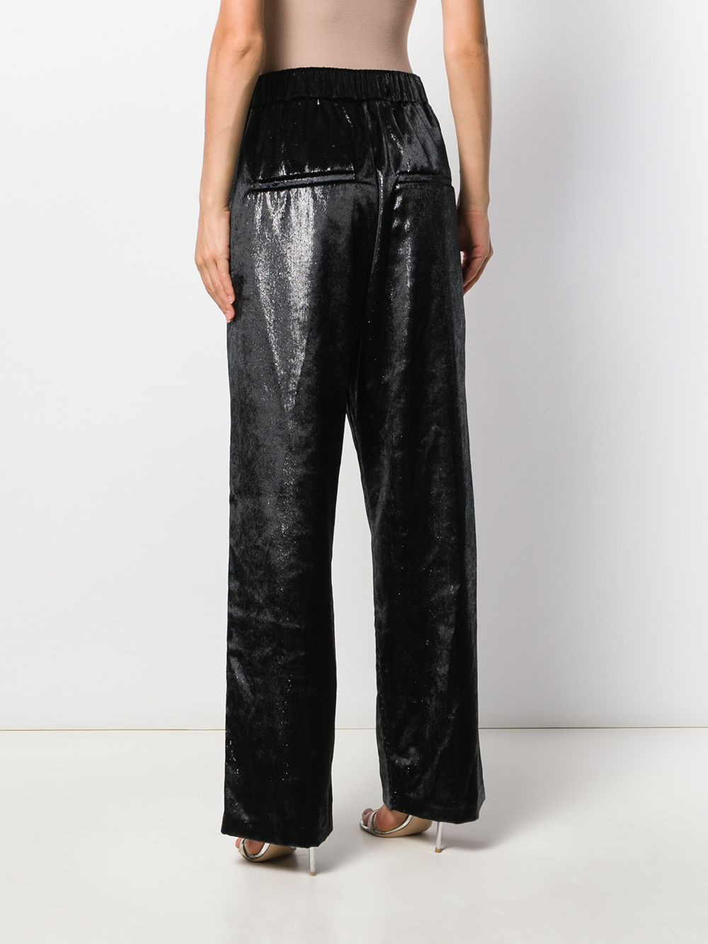 iridescent drawstring trousers - 4