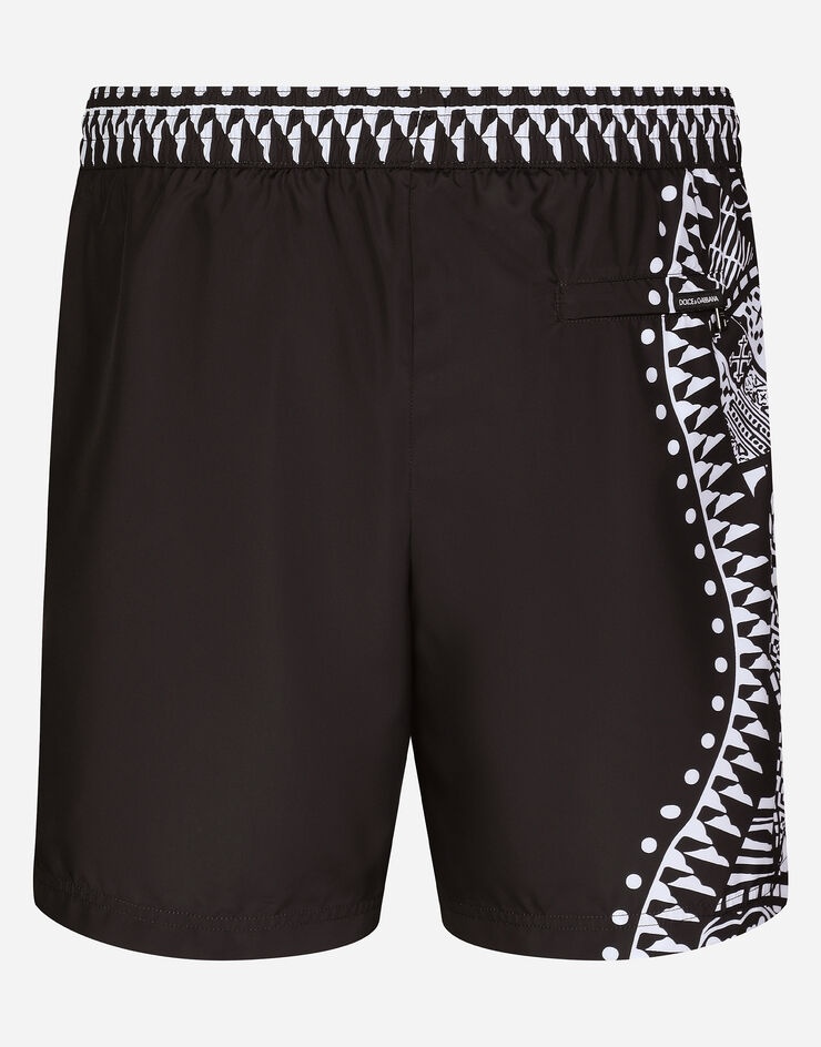 Mid-length swim trunks with bandanna print - 3