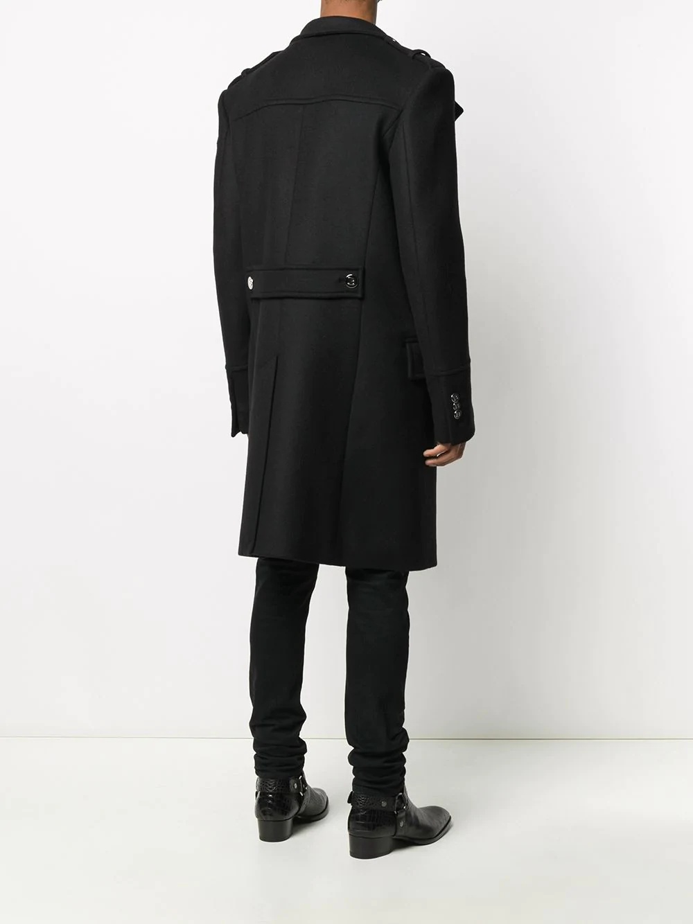 double-breasted mid-length coat - 4