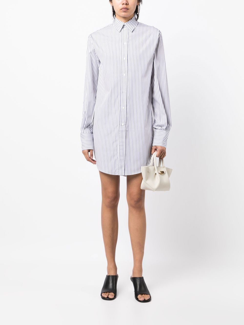 striped silk shirt dress - 2