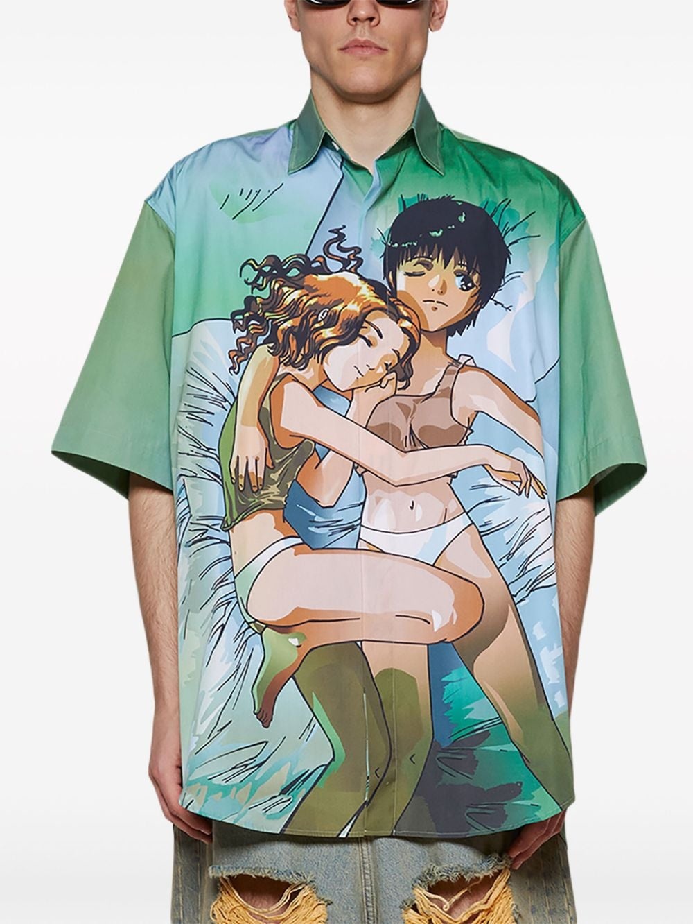 Anime-print cotton shirt - 3