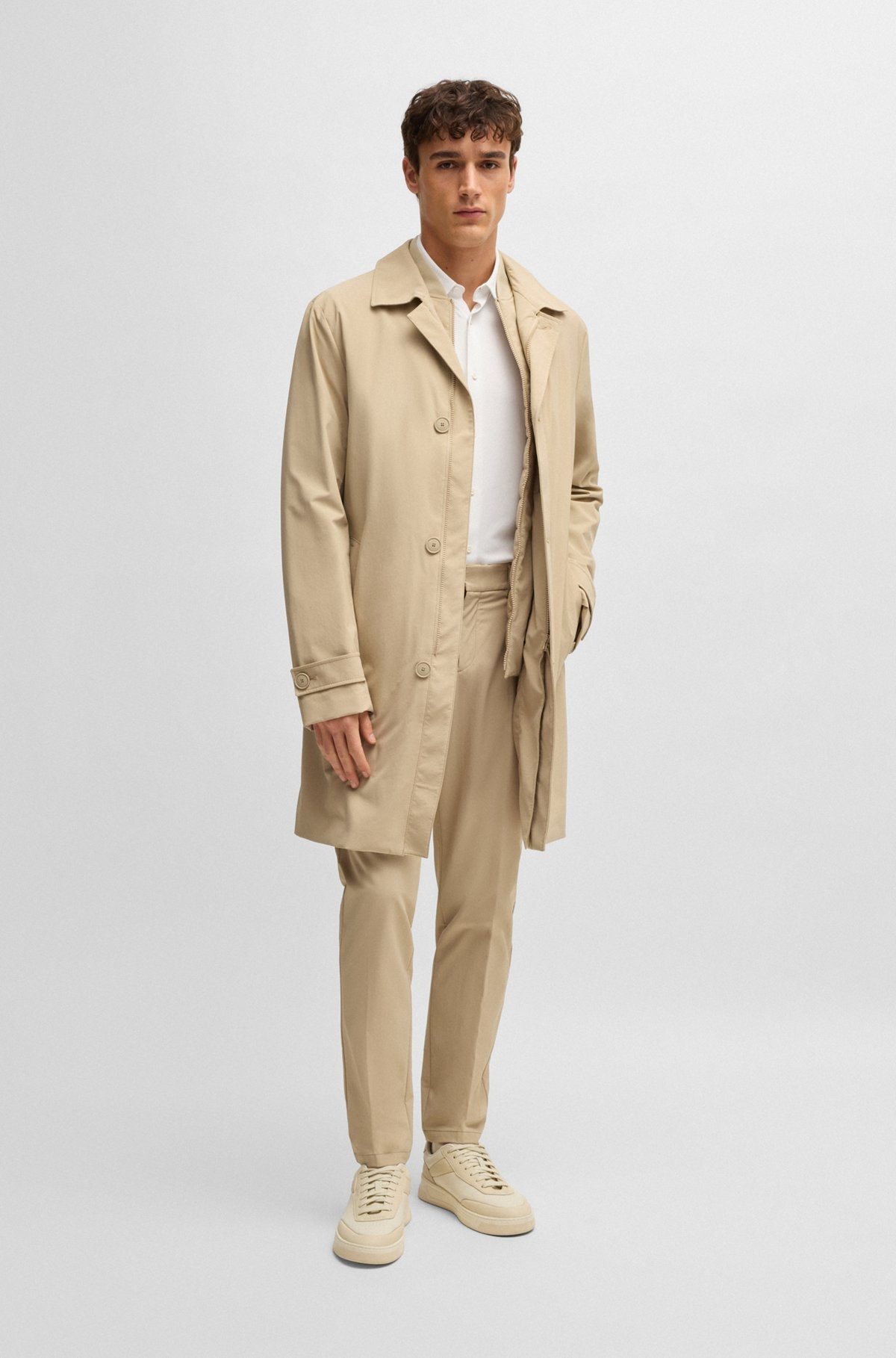 SLIM-FIT SHIRT IN PERFORMANCE-STRETCH STRUCTURED FABRIC - 4