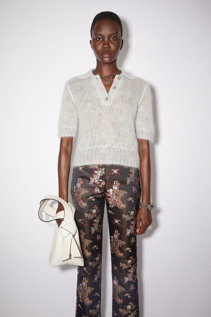 Acne Studios Mohair polo shirt - Pale grey outlook