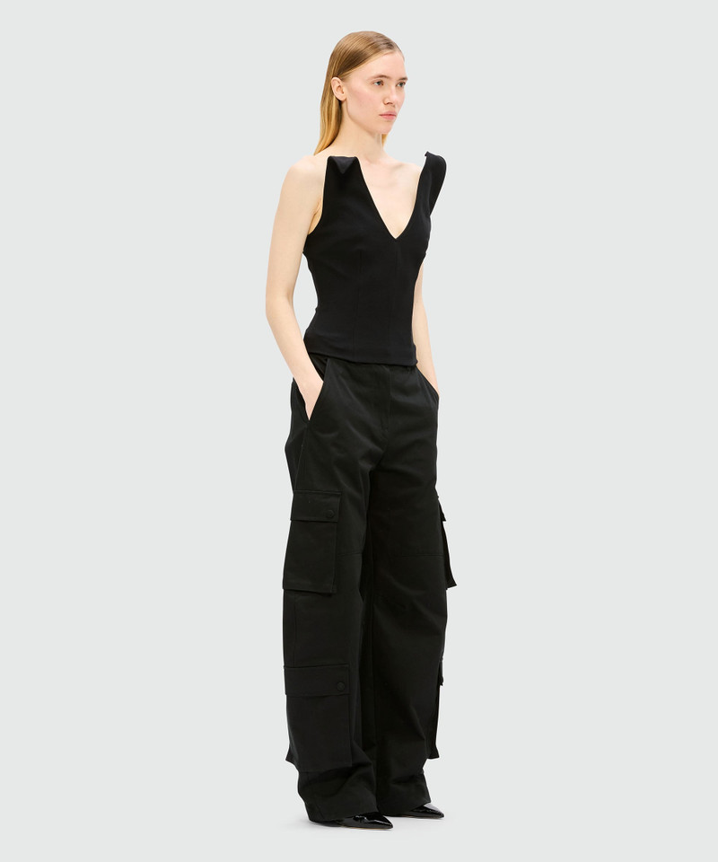 Black corset top in double crêpe cady 4