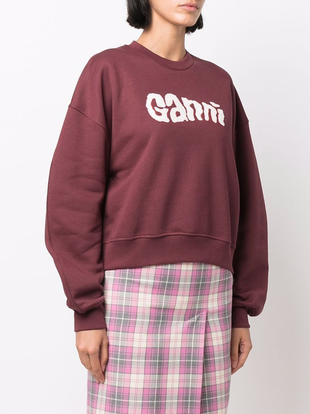 logo-print balloon-sleeved sweatshirt - 3