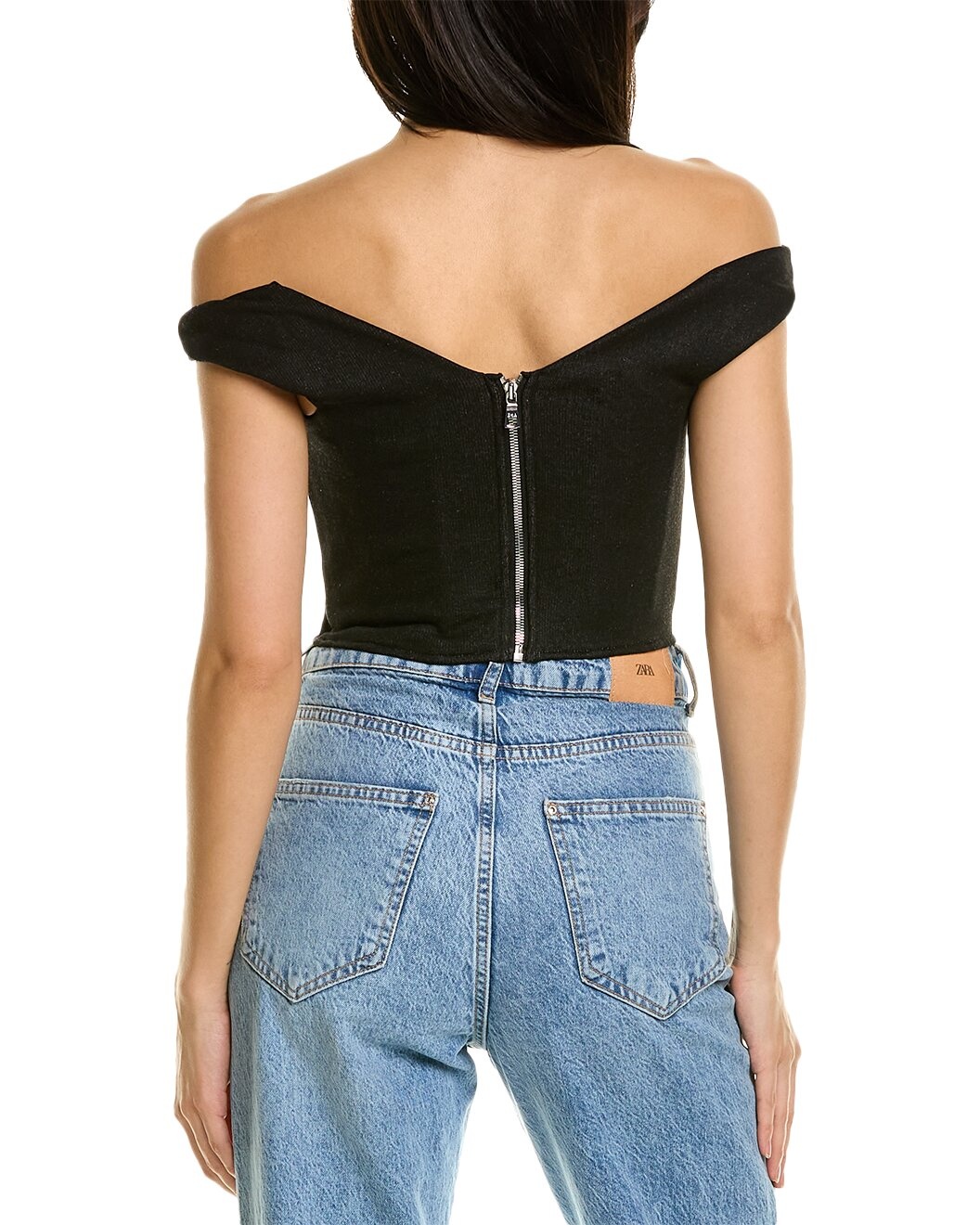 RtA Jewel Off-Shoulder Corset Sweatshirt - 2