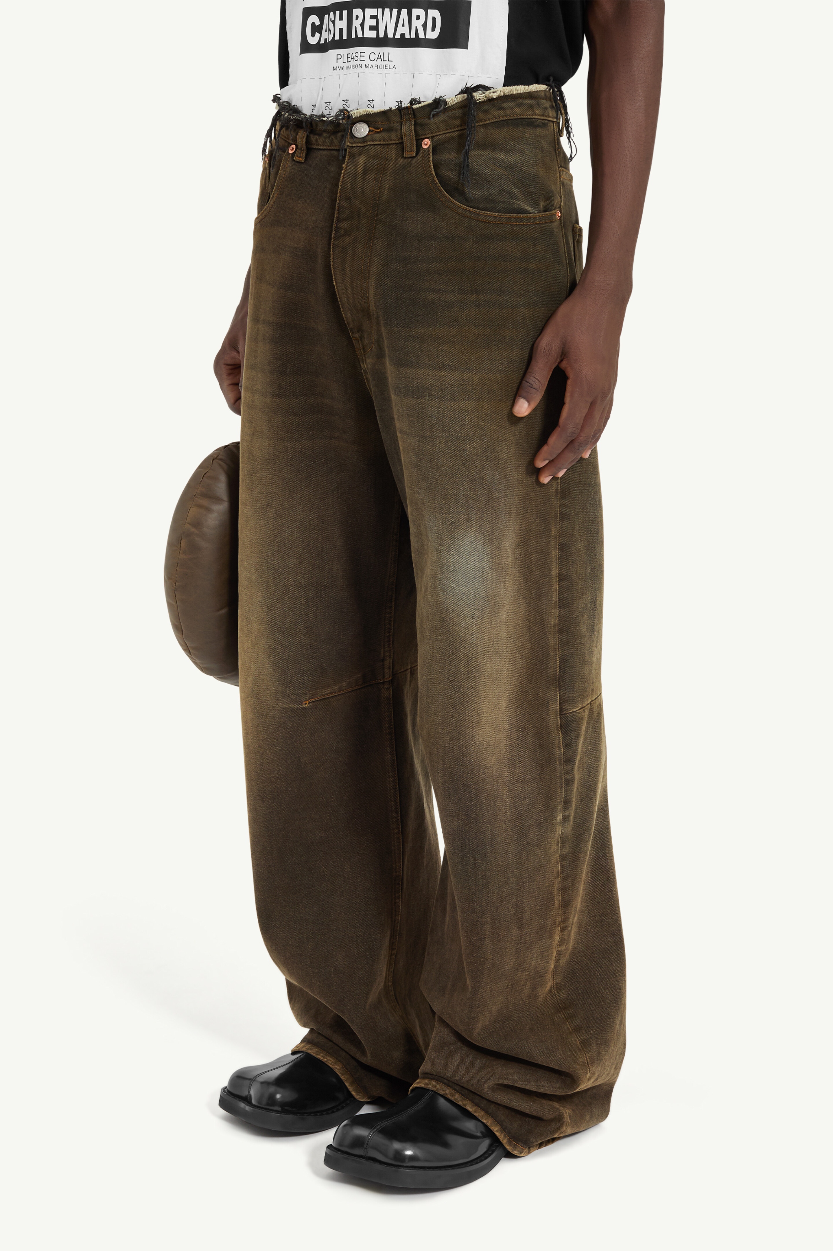 Wide leg denim trousers - 5
