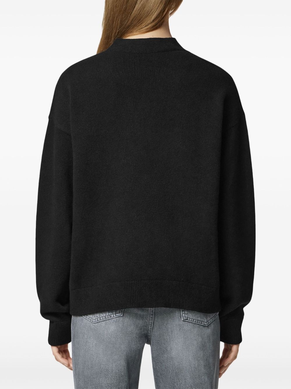 Medusa-plaque V-neck cardigan - 4