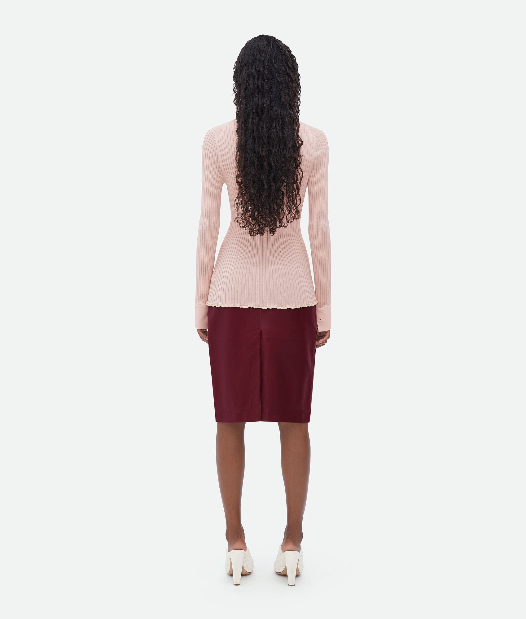silk cashmere ribbed cardigan - 3
