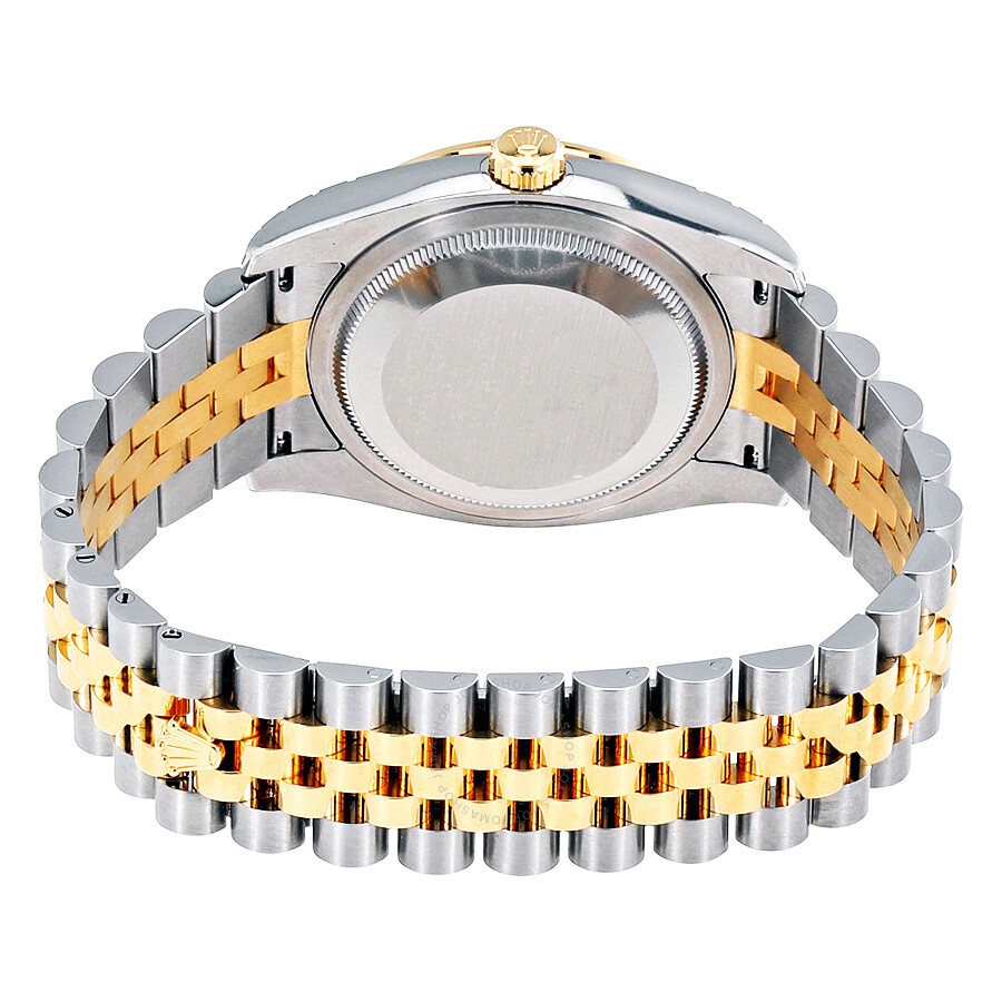 Rolex Datejust Black Mother of Pearl Dial Automatic Ladies 18 Carat Yellow Gold and Stainless Steel  - 3
