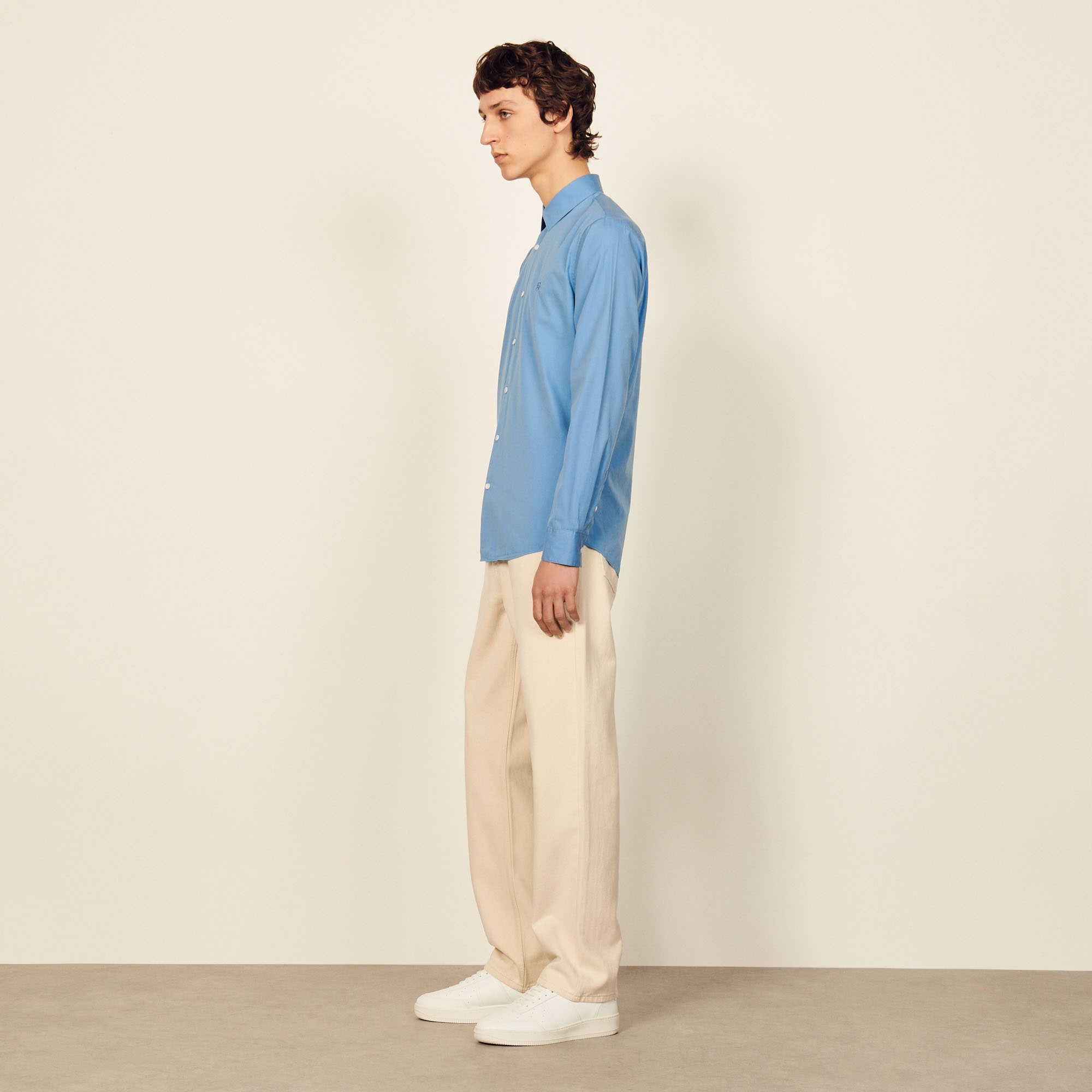 Cotton shirt with signature embroidery - 4