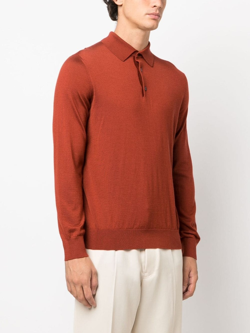 long-sleeved knit polo shirt 3