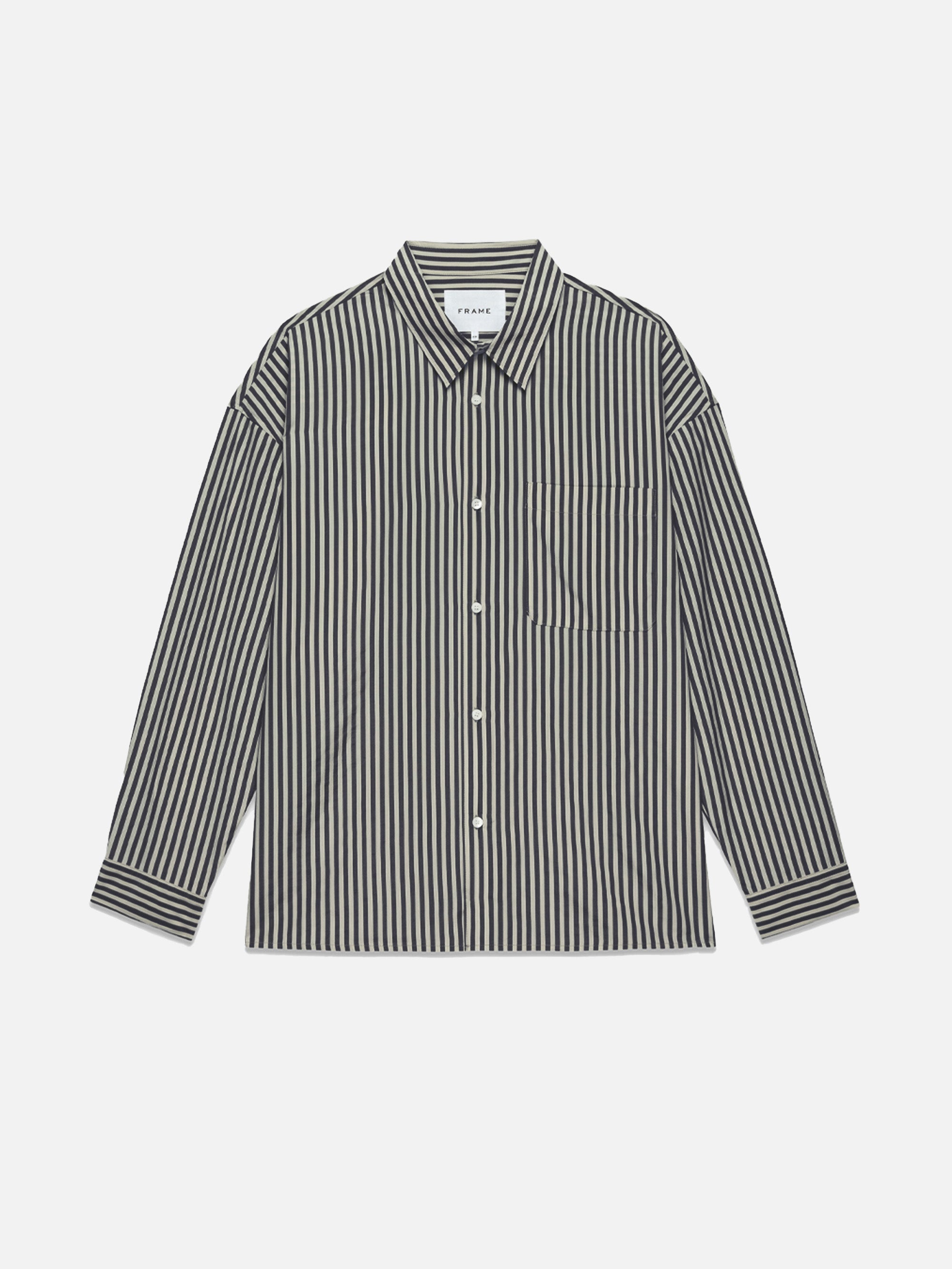 Relaxed Classic Shirt in Dark Navy Stripe - 1