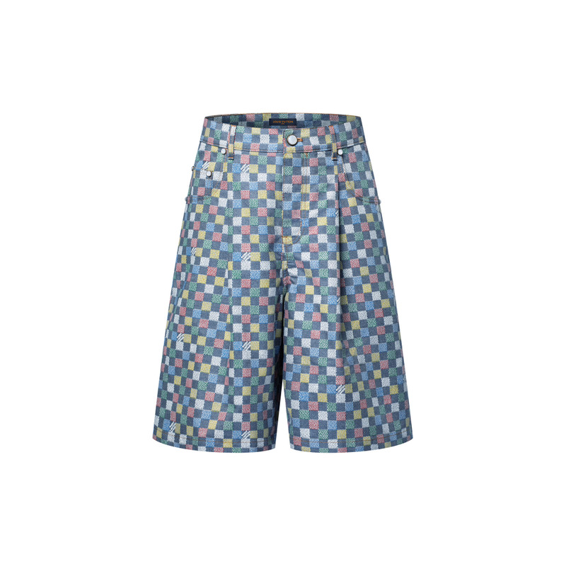 Damier Wide Chambray Shorts 1