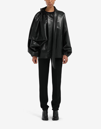 Maison Margiela A-line faux leather jacket outlook
