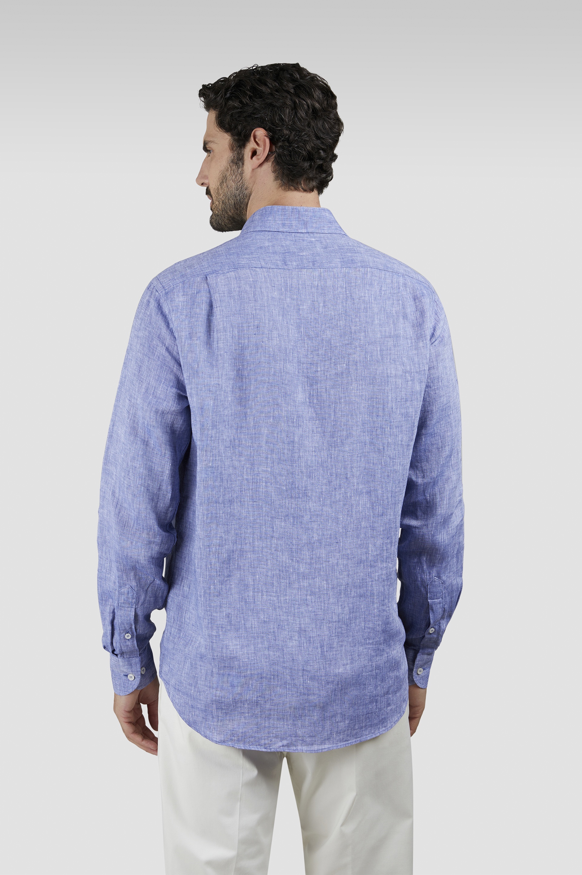 LINEN SHIRT WITH FRENCH COLLAR - 3