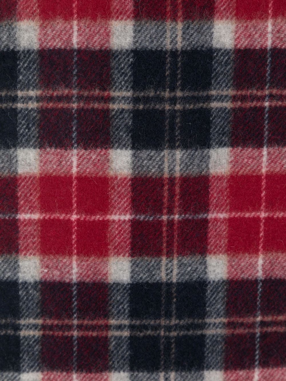 tartan-check wool scarf - 2