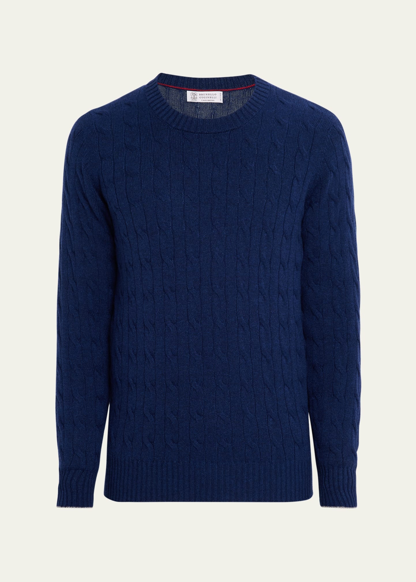 Men's Cashmere Cable Knit Crewneck Sweater - 1