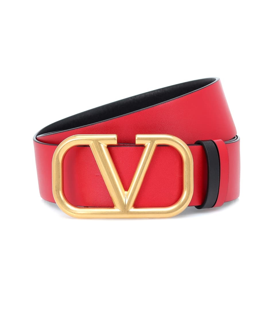 VLogo Signature reversible leather belt - 5