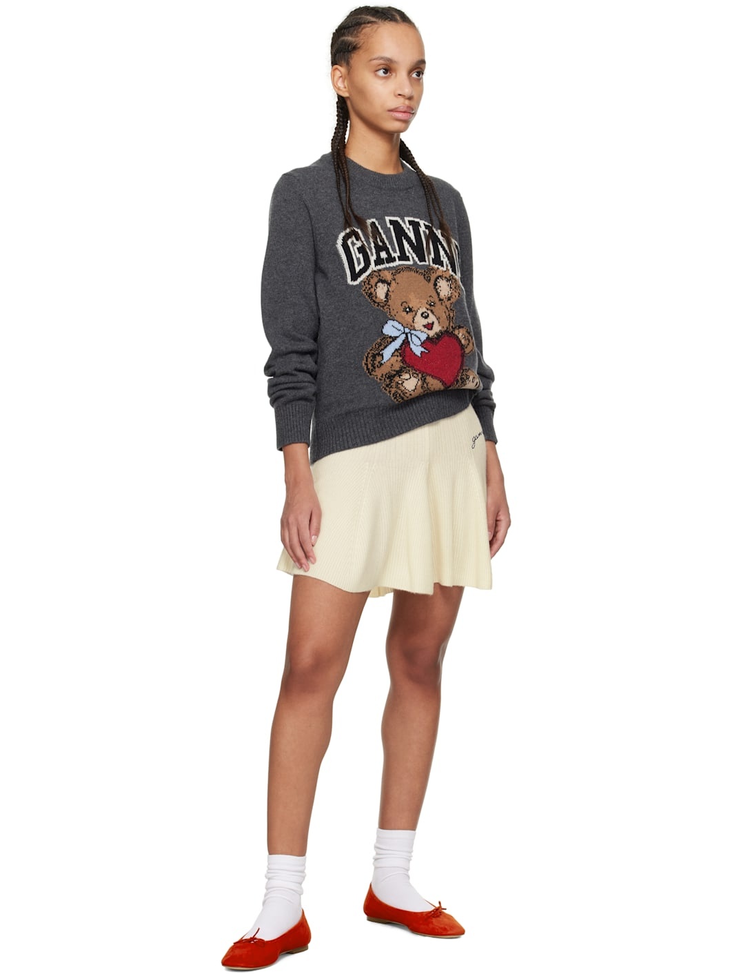 Gray Graphic Bear Sweater - 5