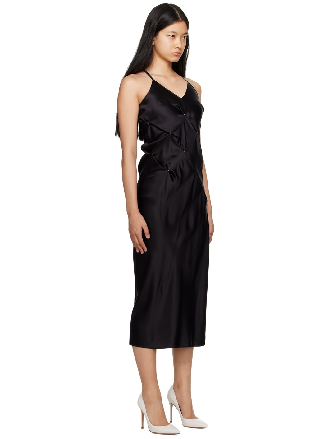 Black Snap Midi Dress - 2