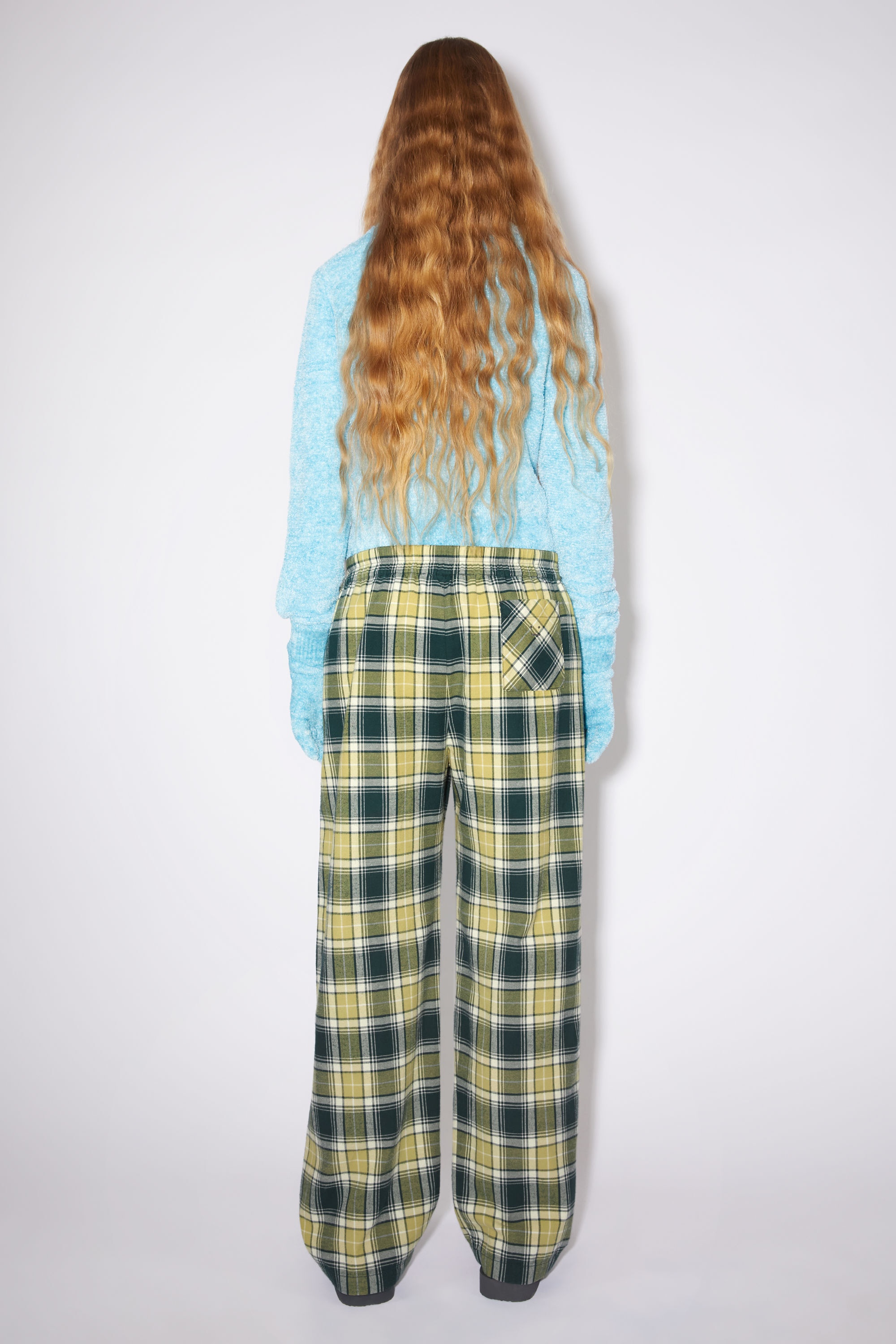 Flannel check trousers - Forest green/light green - 3