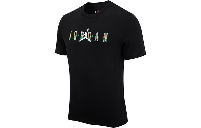 공기 요르단 MENS 스포츠 DNA 승무원 목은 짧은 소매 검정 CZ8084-010를 인쇄했습니다 - 1