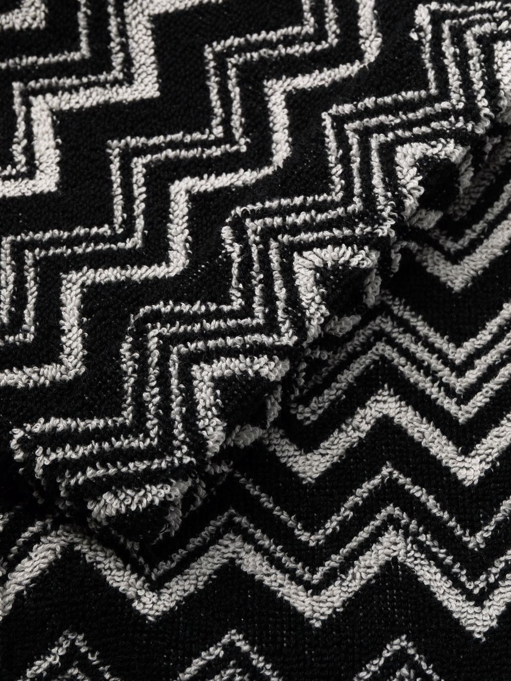 zigzag hooded cotton robe - 3