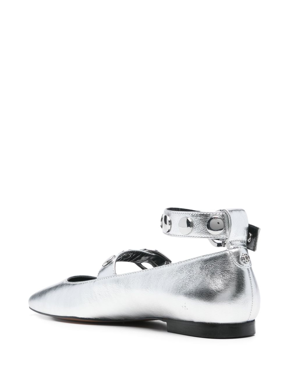 metallic-effect ballet flats - 3