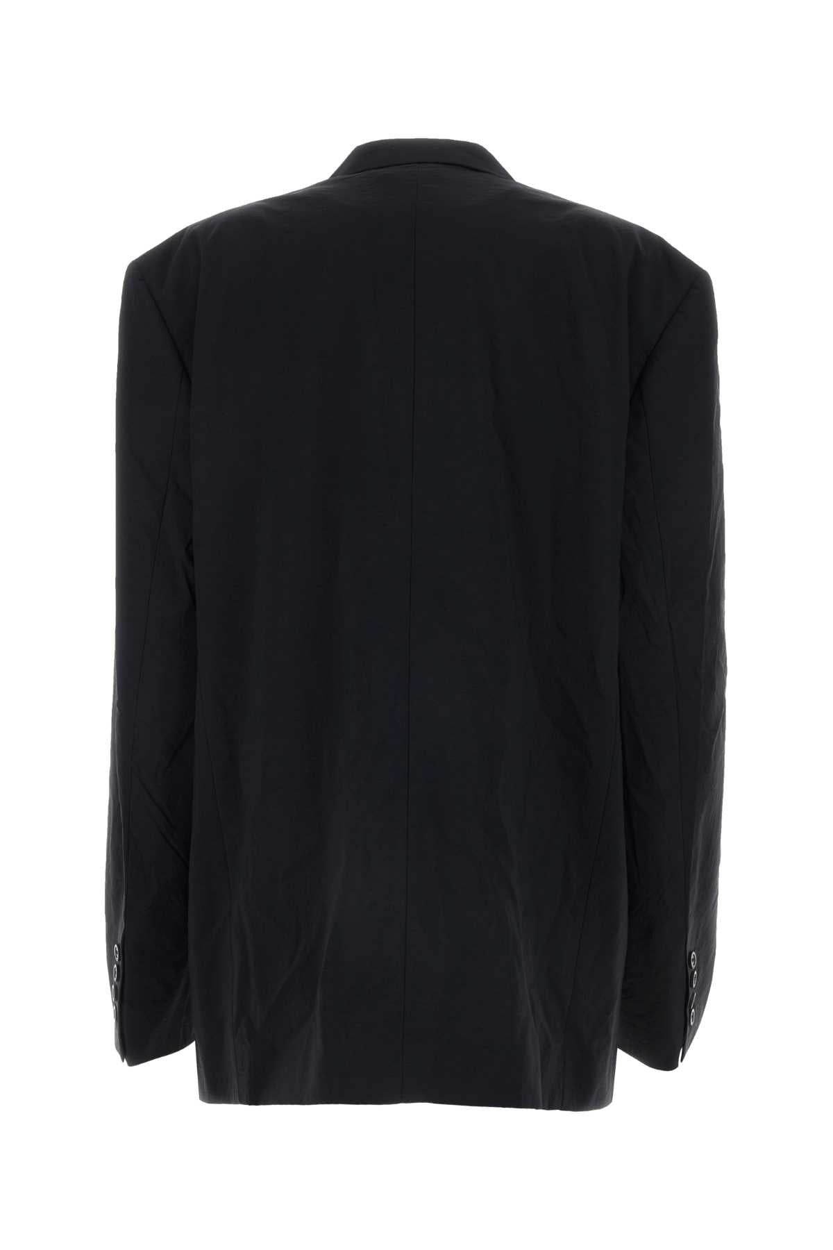 Balenciaga Men Black Nylon Oversize Blazer - 2