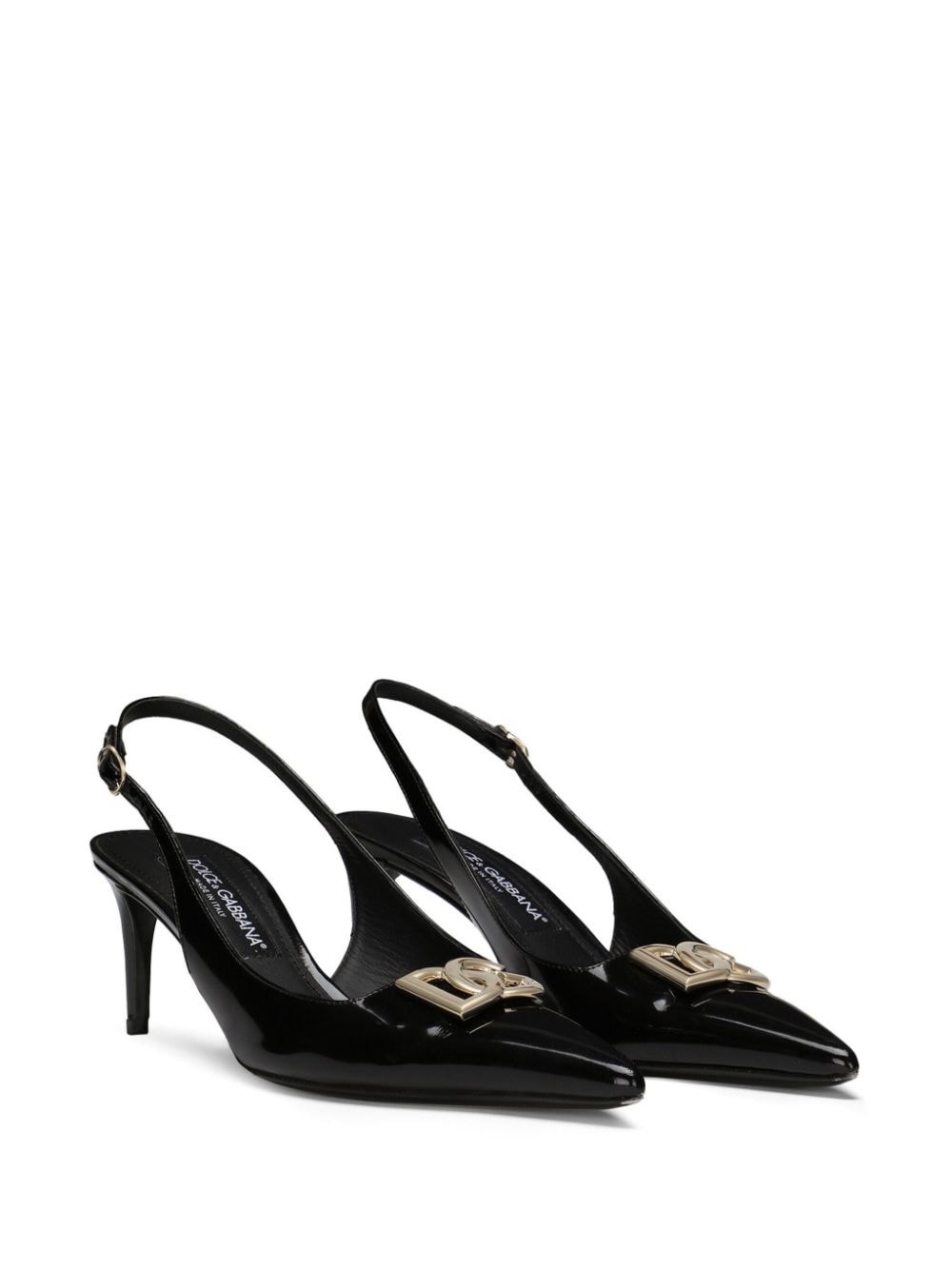 60mm logo-plaque slingback pumps - 2