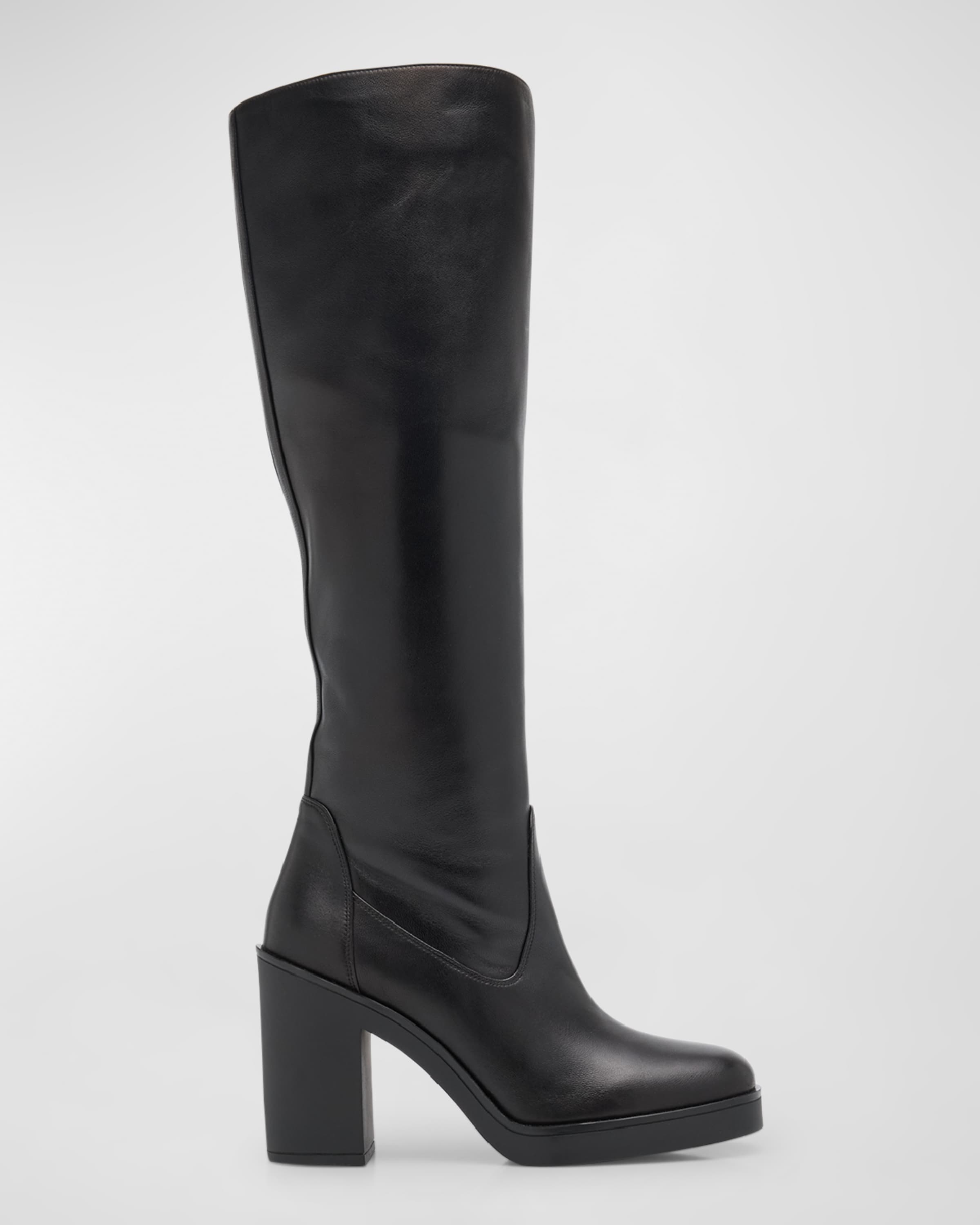 Stuart Weitzman Bethenny Leather Knee Boots | neimanmarcus