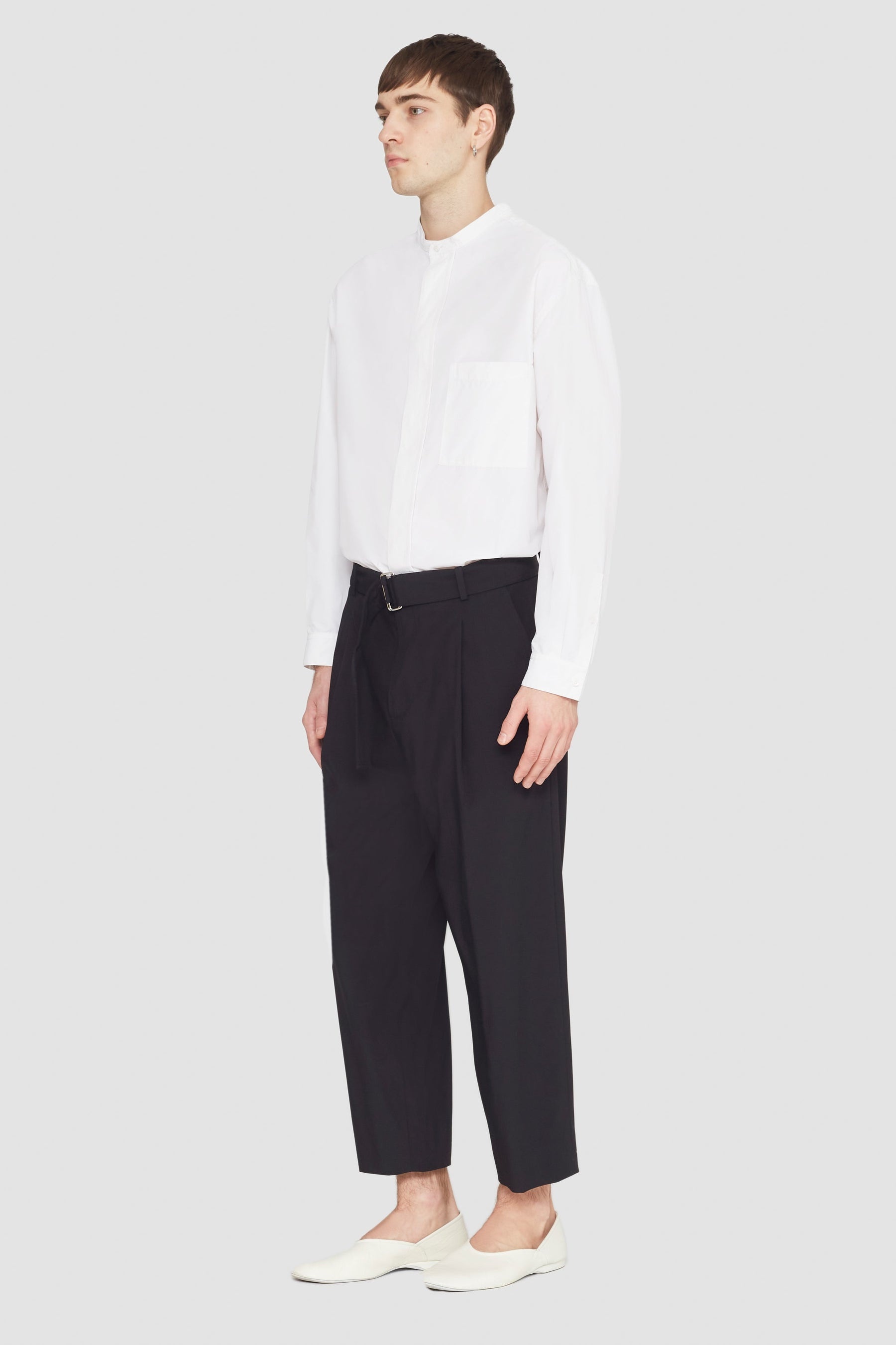 Belted Drop-Crotch Trousers - 3