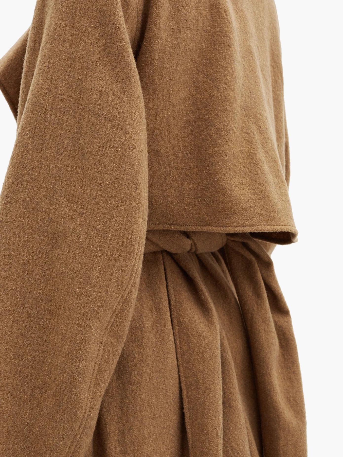 Draped wrap-front wool coat - 3