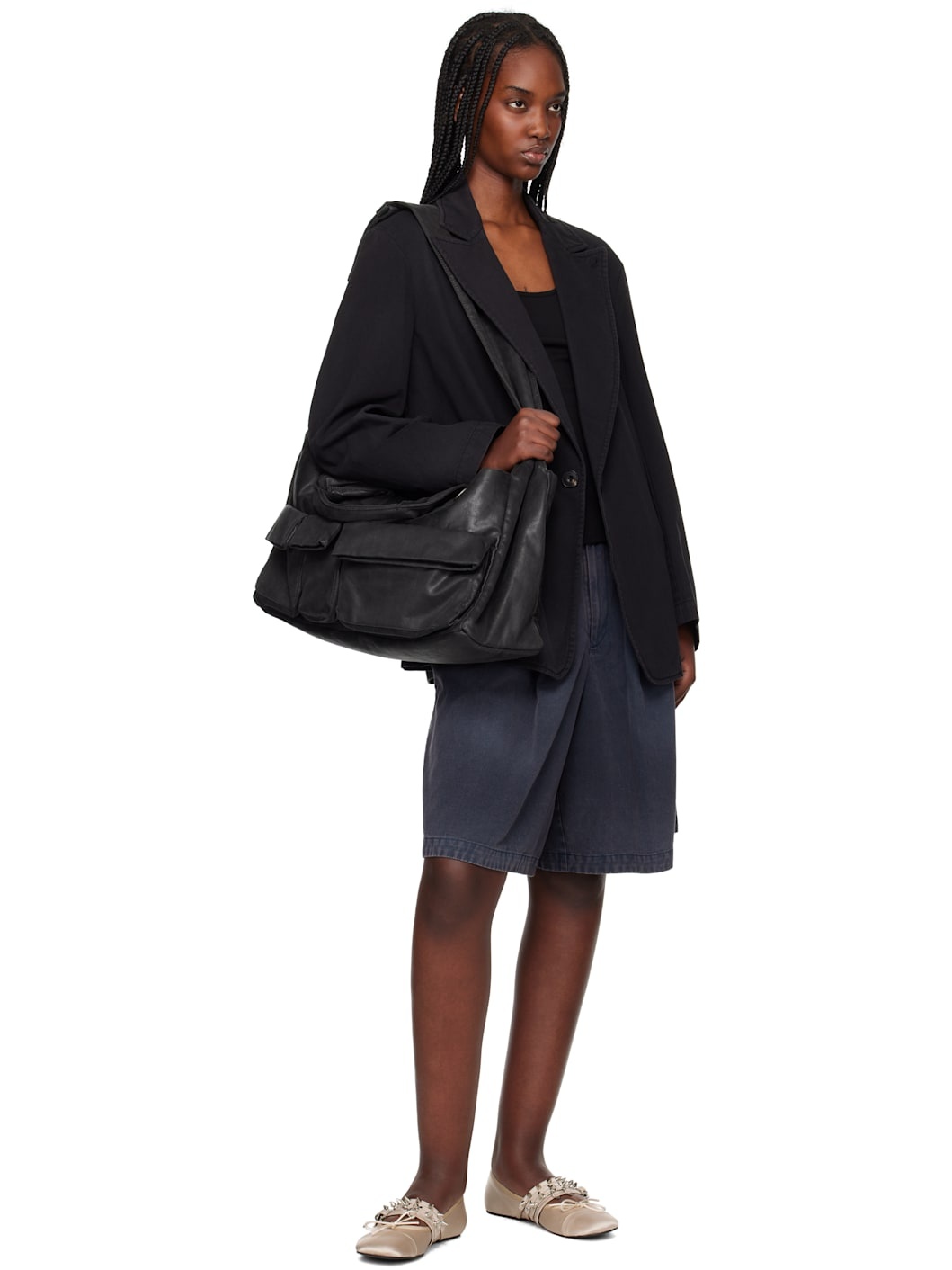 [OPEN YY] / ☆ 25SS OIL SKIN VENTI TOTE / BLACK Black Oil Skin Venti Satchel by OPEN YY on Sale