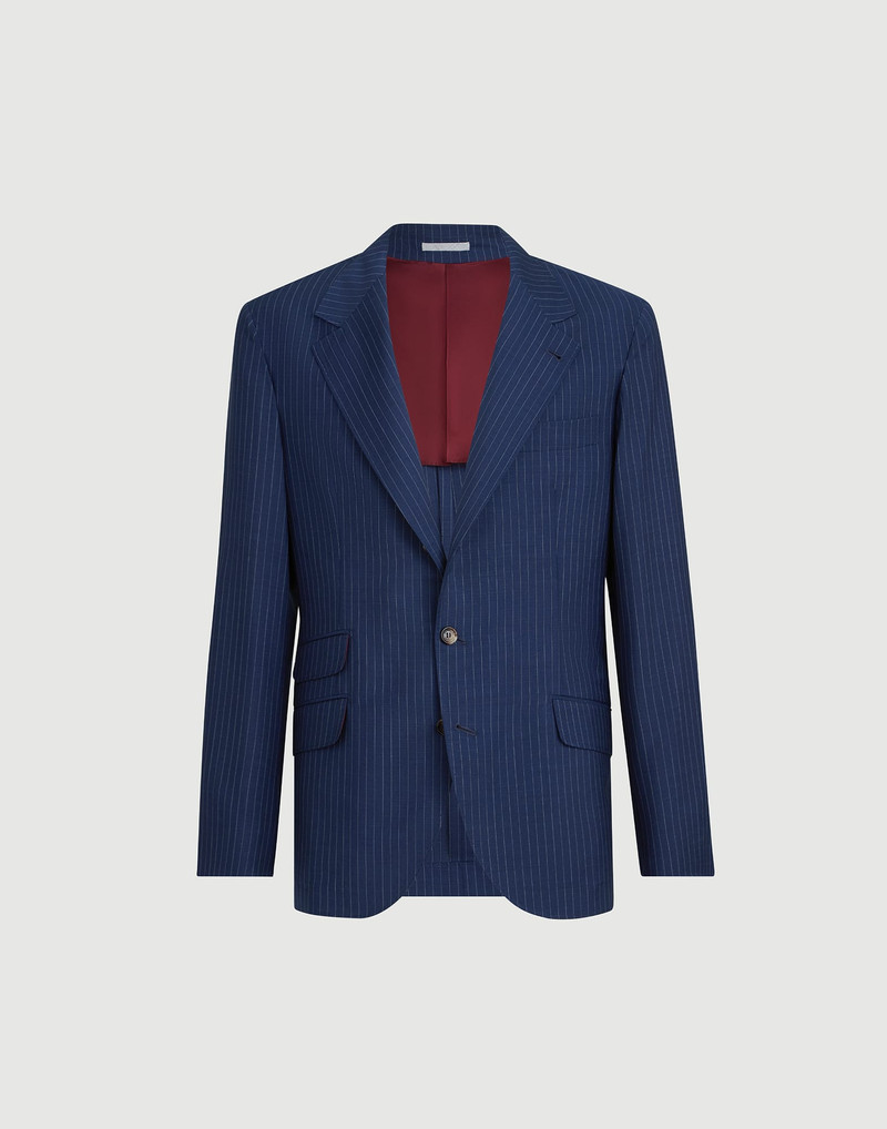 Wool and mohair pinstripe fresco deconstructed Cavallo blazer 1