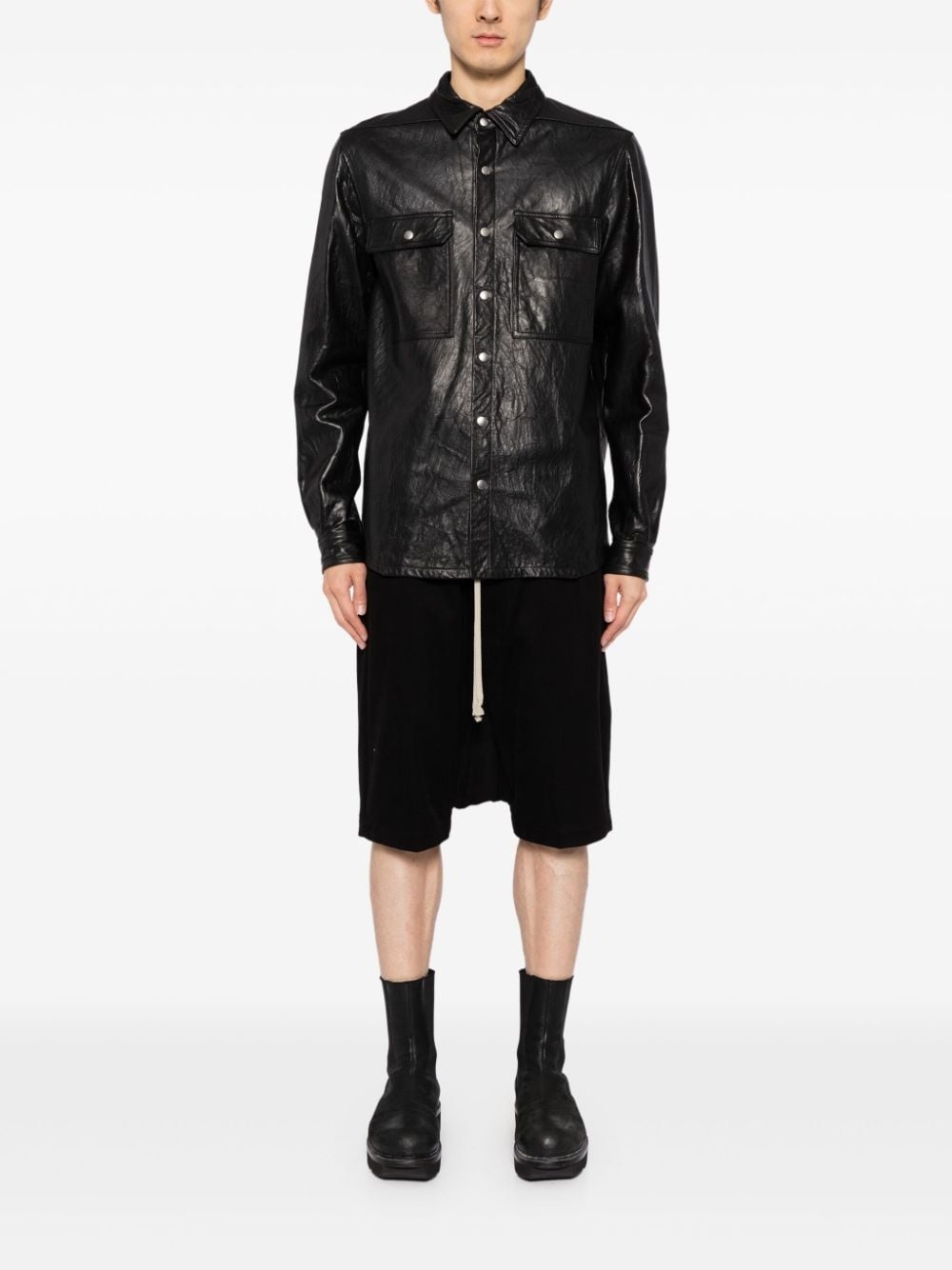 leather shirt jacket - 2