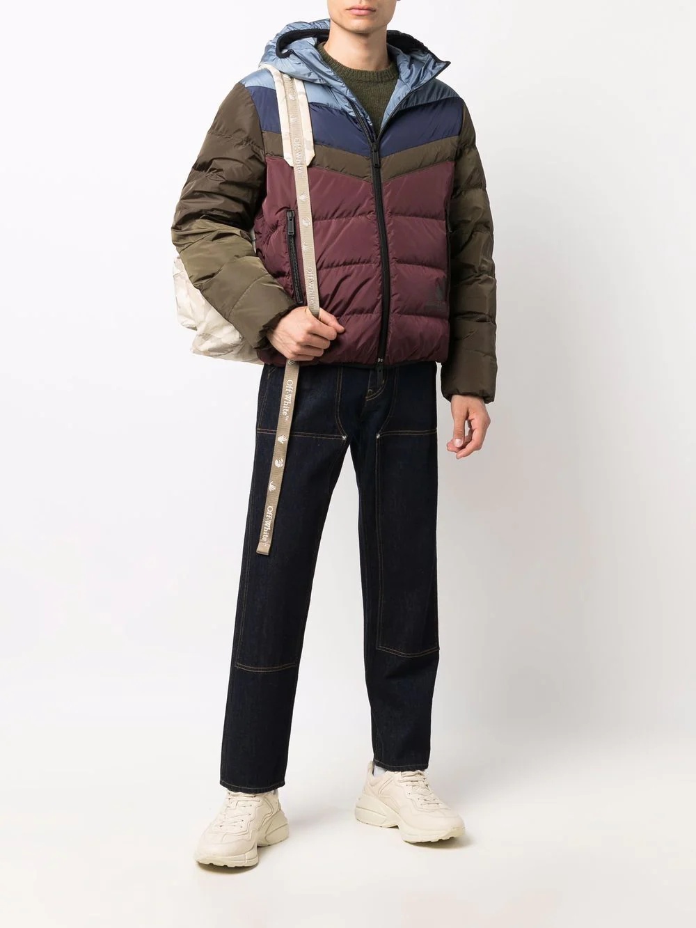 colour-block padded jacket - 2