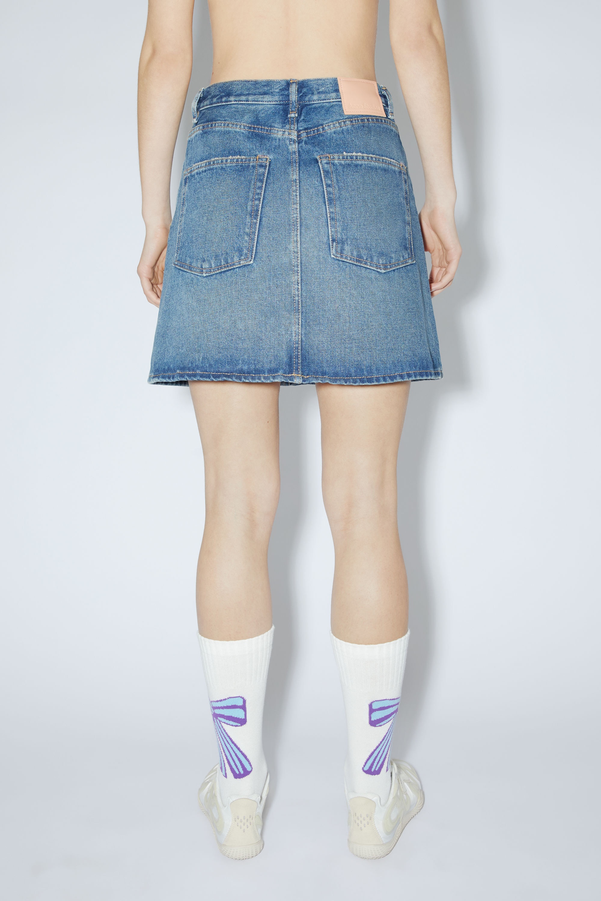 Denim mini skirt - Mid Blue - 3
