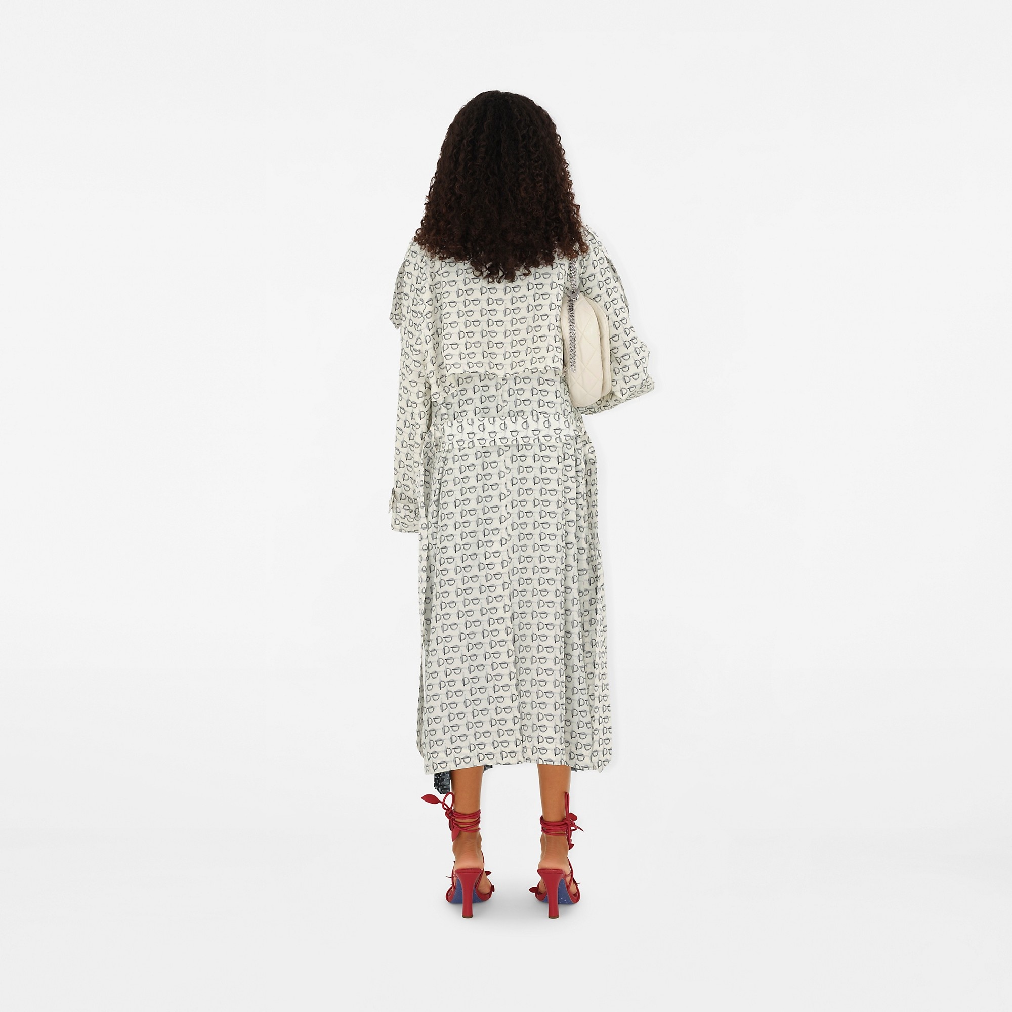 Long B Silk Trench Coat - 4