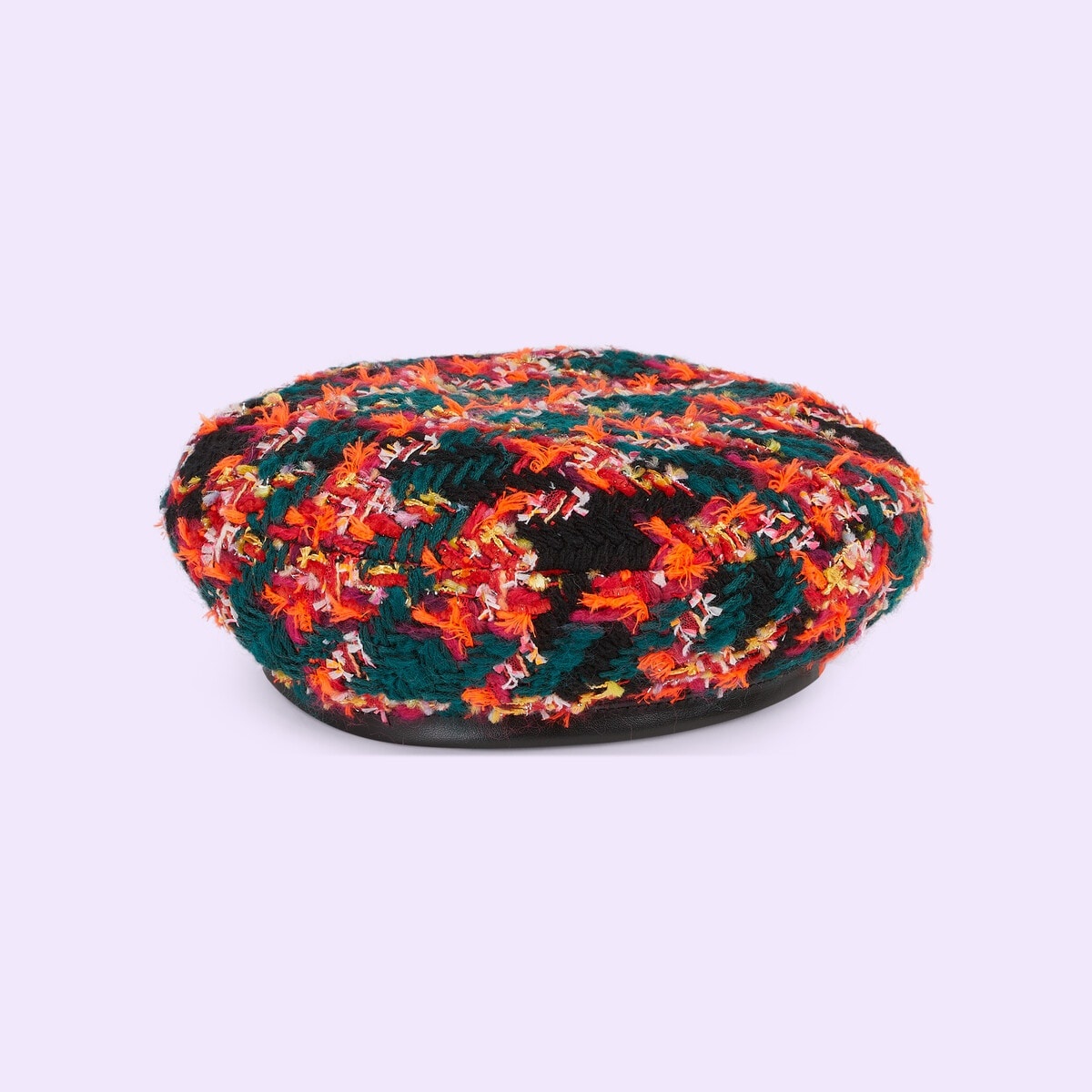 Check lamé tweed beret - 1