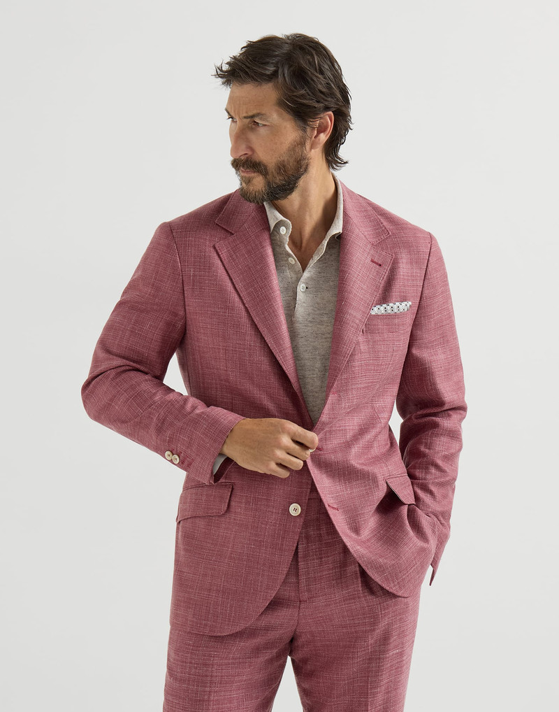 Slubbed virgin wool, silk and linen hopsack deconstructed Cavallo blazer 2